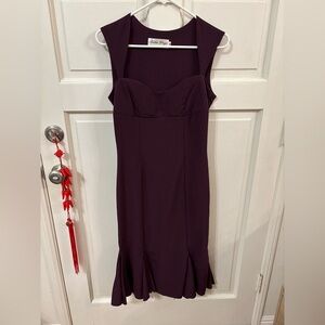 Bettie Page Deep Plum Midi Sheath Dress